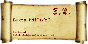 Bukta Máté névjegykártya