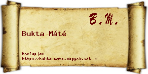 Bukta Máté névjegykártya
